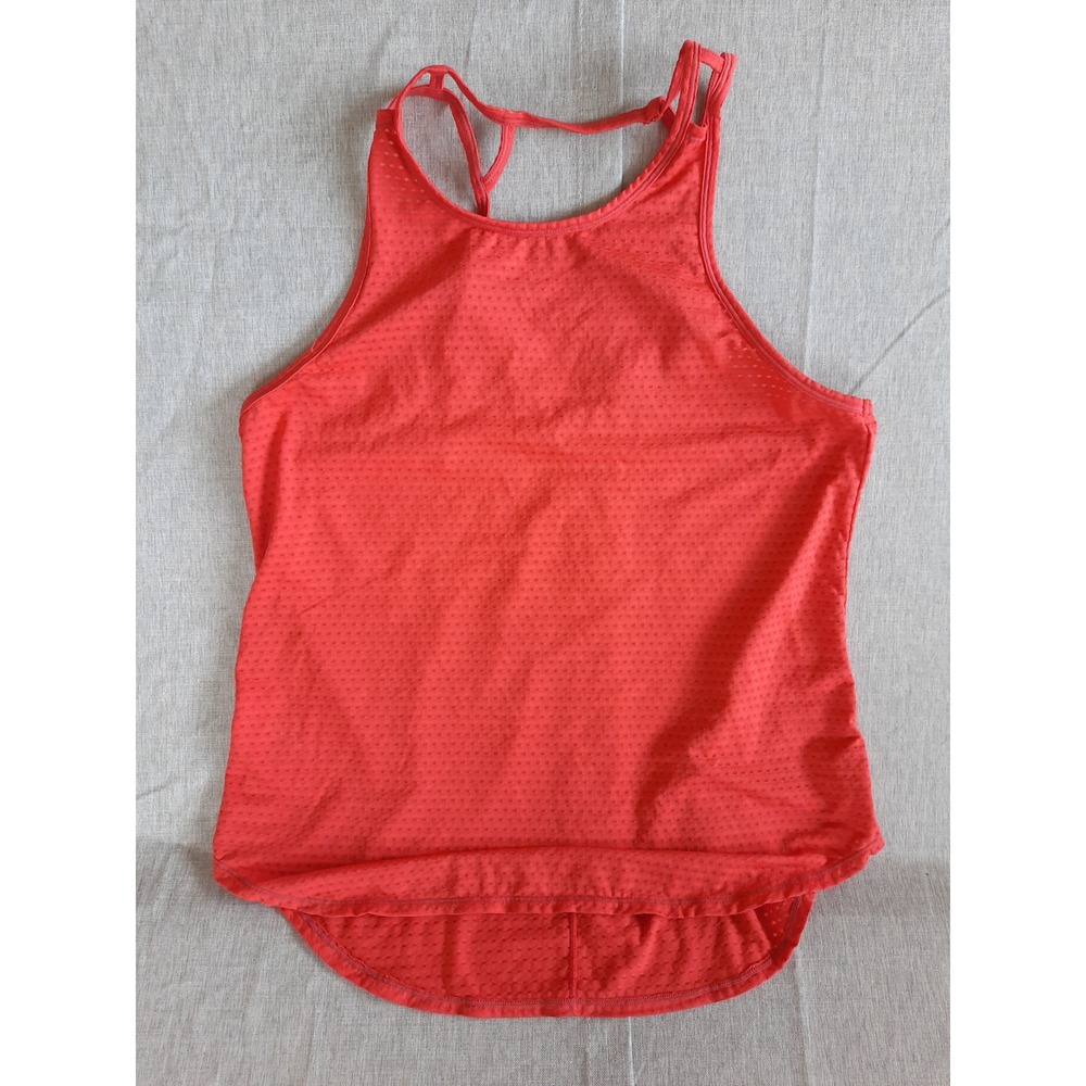 Athleta Womens Small Sweat Stretch Lightweight Tank Tops Orange Polyester‎ Blend
